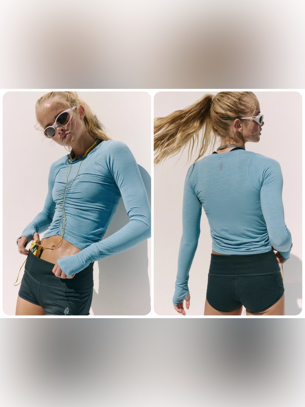 FP Movement by Free People Tempo Ruched UV Protection Long Sleeve